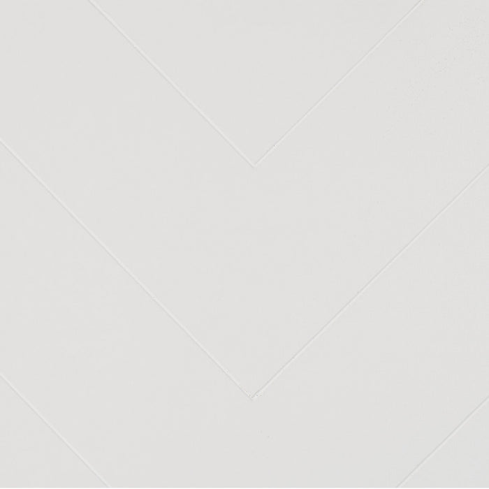 Lit à panneaux Ella blanc avec tête de lit, cadre et motif de chevrons - format grand lit