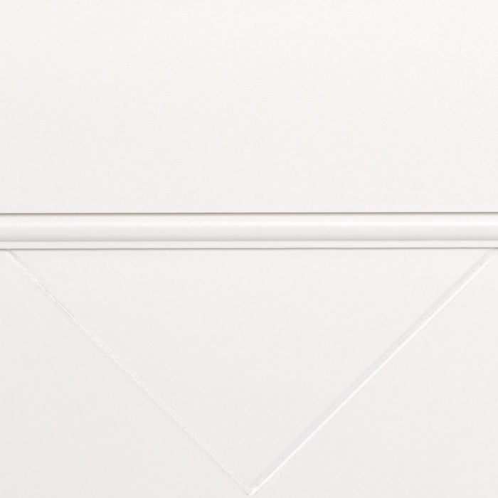 Lit à panneaux Ella blanc pour enfants avec tête de lit, cadre et motif de chevrons - format lit simple