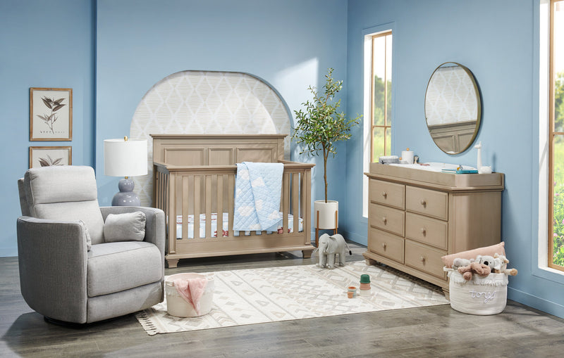 Fauteuil pivotant, coulissant et inclinable Ember de 36 po en tissu - coton argenté