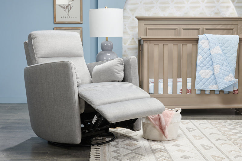 Fauteuil pivotant, coulissant et inclinable Ember de 36 po en tissu - coton argenté