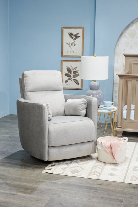 Fauteuil pivotant, coulissant et inclinable Ember de 36 po en tissu - coton argenté