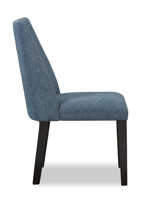 Chaise de salle à manger Emery en tissu de polyester - bleue
