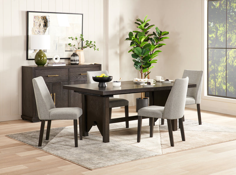 Chaise de salle à manger Emery en tissu de polyester - anthracite