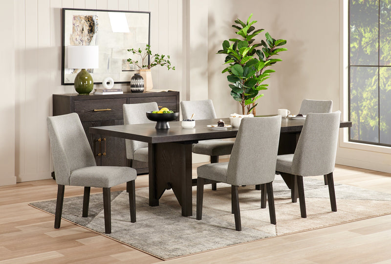 Chaise de salle à manger Emery en tissu de polyester - anthracite