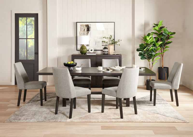 Chaise de salle à manger Emery en tissu de polyester - anthracite