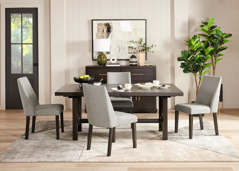 Table de salle à manger Emery de 72 po à 96 po (L) avec rallonge, en bois - noire