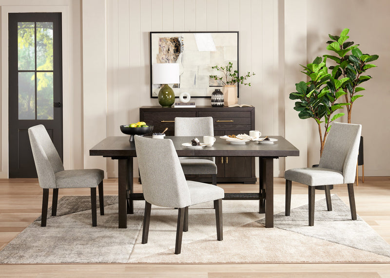 Table de salle à manger Emery de 72 po à 96 po (L) avec rallonge, en bois - noire