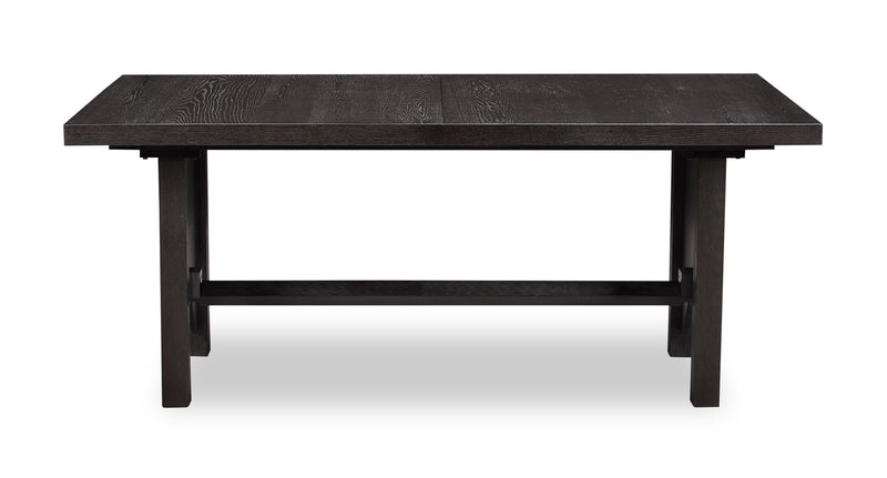 Table de salle à manger Emery de 72 po à 96 po (L) avec rallonge, en bois - noire