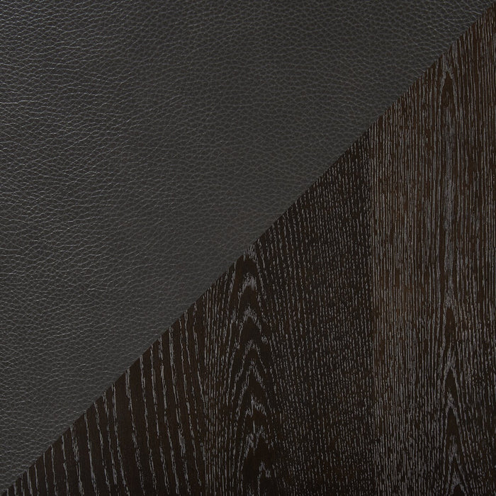 Chaise de salle à manger Emery en tissu de cuir végétalien - brune