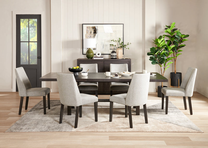 Chaise de salle à manger Emery en tissu de polyester - grise