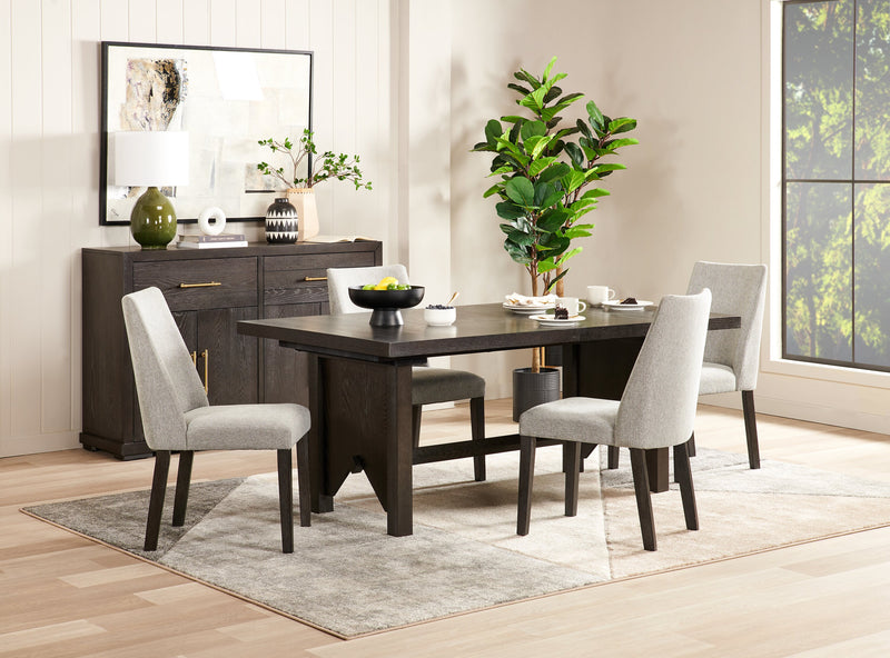 Chaise de salle à manger Emery en tissu de polyester - grise