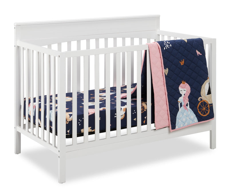 Literie Emmy 3 pièces pour lit de bébé - bleu marine et rose