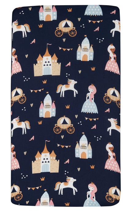 Literie Emmy 3 pièces pour lit de bébé - bleu marine et rose