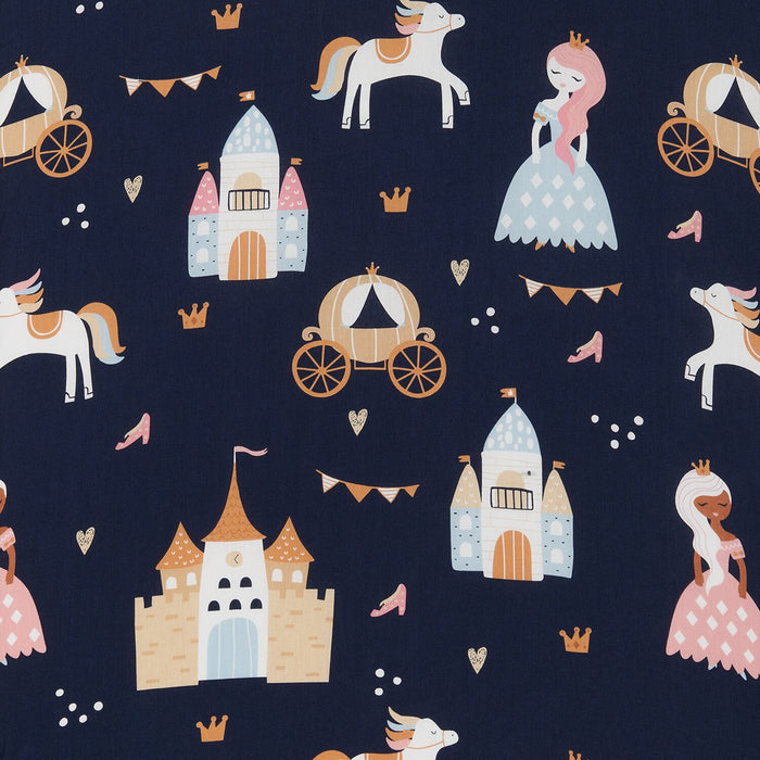 Literie Emmy 3 pièces pour lit de bébé - bleu marine et rose