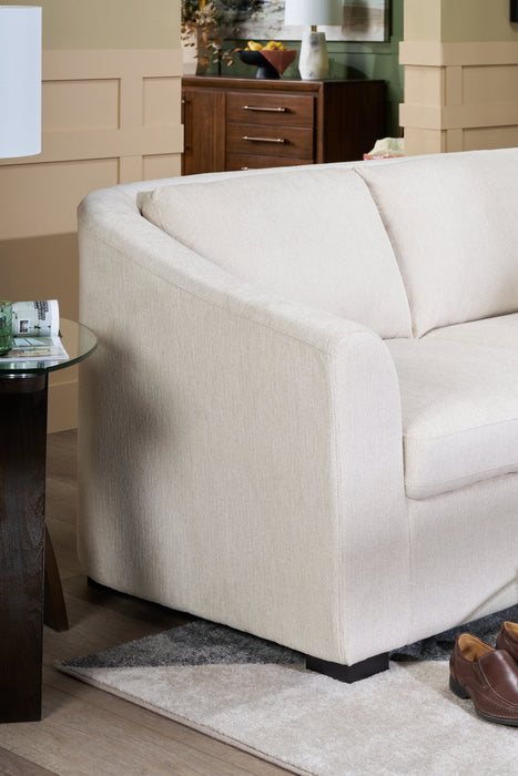 Sofa sectionnel Envy 3 pièces en tissu de chenille - beige amande
