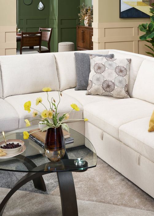 Sofa sectionnel Envy 3 pièces en tissu de chenille - beige amande