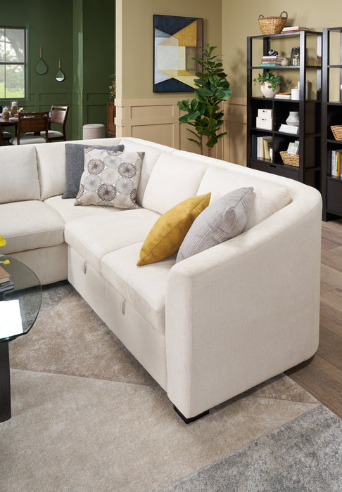 Sofa sectionnel Envy 3 pièces en tissu de chenille - beige amande