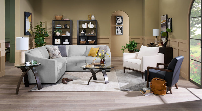 Sofa sectionnel Envy 3 pièces en tissu de chenille - gris brouillard