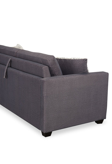 Grand sofa-lit Everlee de 76,5 po fabriqué au Canada en microsuède avec mousse à mémoire de forme et deux coussins décoratifs - gris