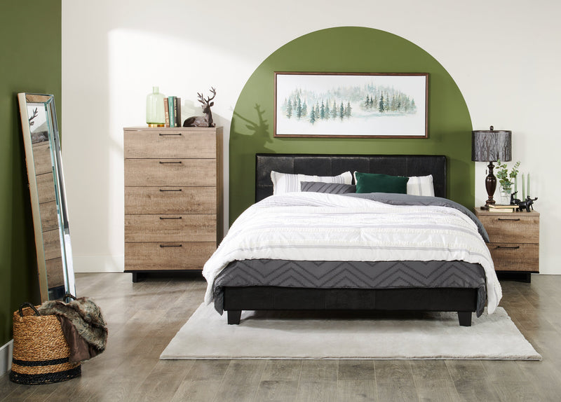 Commode verticale Everley de 29 po (L) x 49 po (H) à 5 tiroirs pour la chambre à coucher - brune