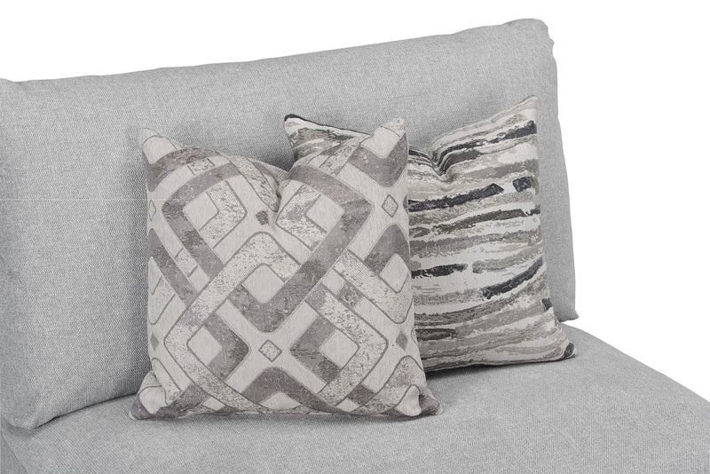 Fauteuil modulaire sans accoudoirs Evolve de Scott Living de 39,5 po en tissu d’apparence lin avec coussins en duvet et plumes - gris clair