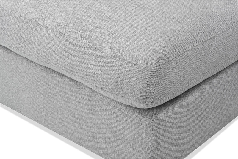 Fauteuil modulaire sans accoudoirs Evolve de Scott Living de 39,5 po en tissu d’apparence lin avec coussins en duvet et plumes - gris clair