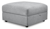  Pouf de rangement modulaire Evolve de Scott Living de 39,5 po en tissu d’apparence lin avec coussin en duvet et plumes - gris