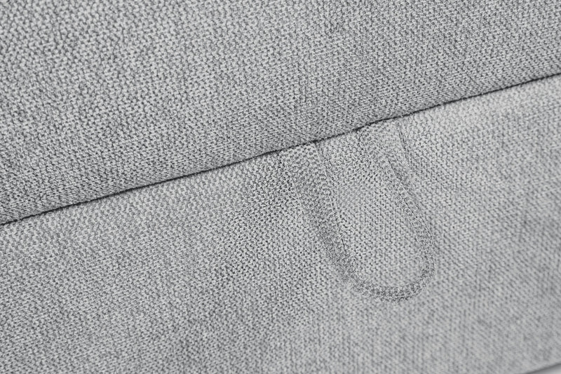 Pouf de rangement modulaire Evolve de Scott Living de 39,5 po en tissu d’apparence lin avec coussin en duvet et plumes - gris