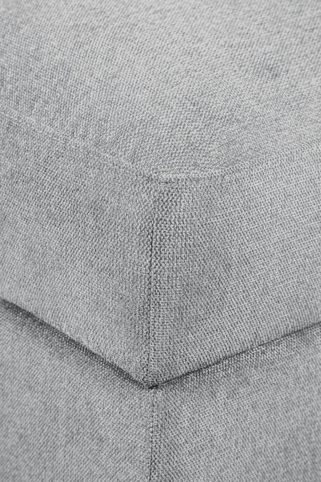 Pouf de rangement modulaire Evolve de Scott Living de 39,5 po en tissu d’apparence lin avec coussin en duvet et plumes - gris