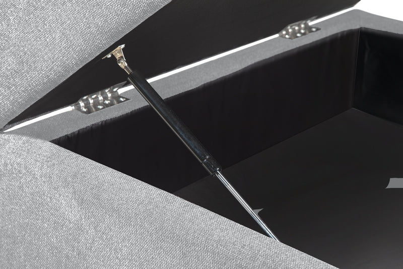 Pouf de rangement modulaire Evolve de Scott Living de 39,5 po en tissu d’apparence lin avec coussin en duvet et plumes - gris