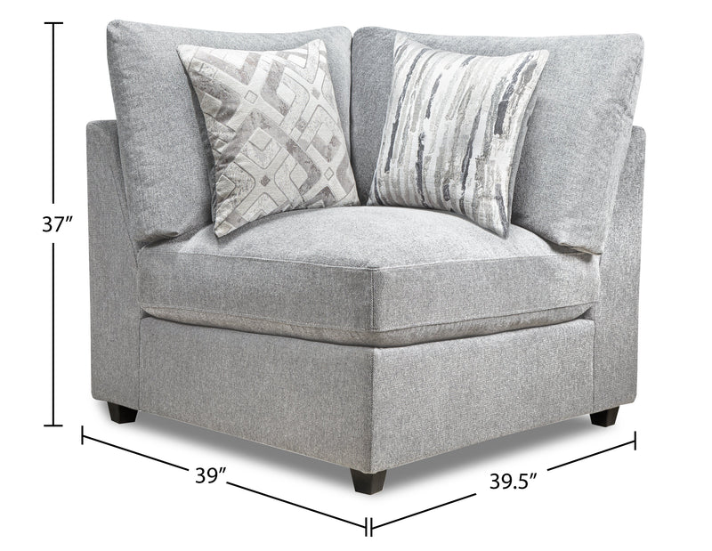 Sofa sectionnel modulaire Evolve de Scott Living 6 pièces en tissu d’apparence lin avec coussins en duvet et plumes - gris
