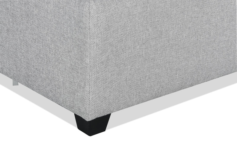 Sofa modulaire Evolve de Scott Living de 118,5 po en tissu d’apparence lin avec coussins amovibles en duvet et plumes - gris