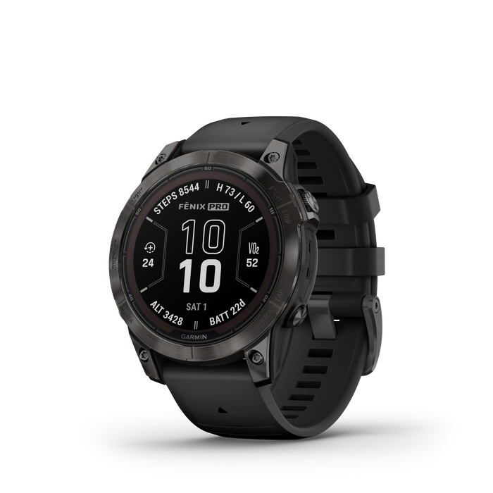 Garmin Fenix® 7 Pro Montre Gps Intelligente - Suivi De La Sante Avec Chargement Solaire, 42 Mm - Gris Carbone