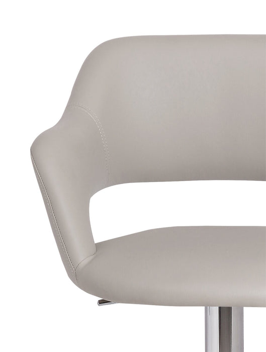 Tabouret bar Finn en tissu de cuir végétalien et en métal avec siège pivotant et réglable - beige