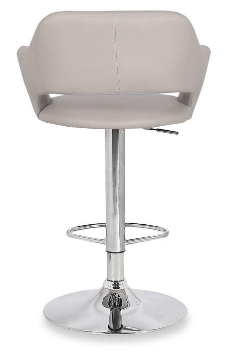 Tabouret bar Finn en tissu de cuir végétalien et en métal avec siège pivotant et réglable - beige