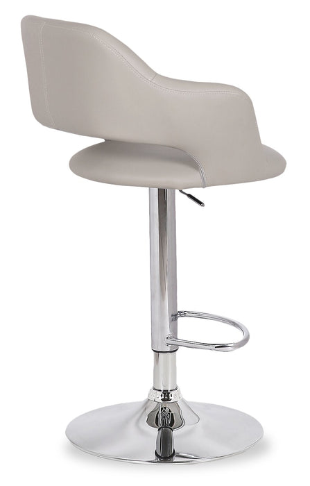 Tabouret bar Finn en tissu de cuir végétalien et en métal avec siège pivotant et réglable - beige