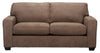 Sofa-lit double Fiona de 74 po fabriqué au Canada en tissu de chenille avec accoudoirs rectilignes - brun moka