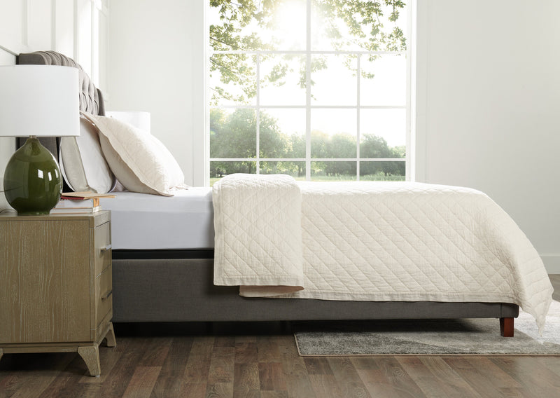 Ensemble de courtepointe Flaxseed Cove 3 pièces pour grand lit - lin naturel