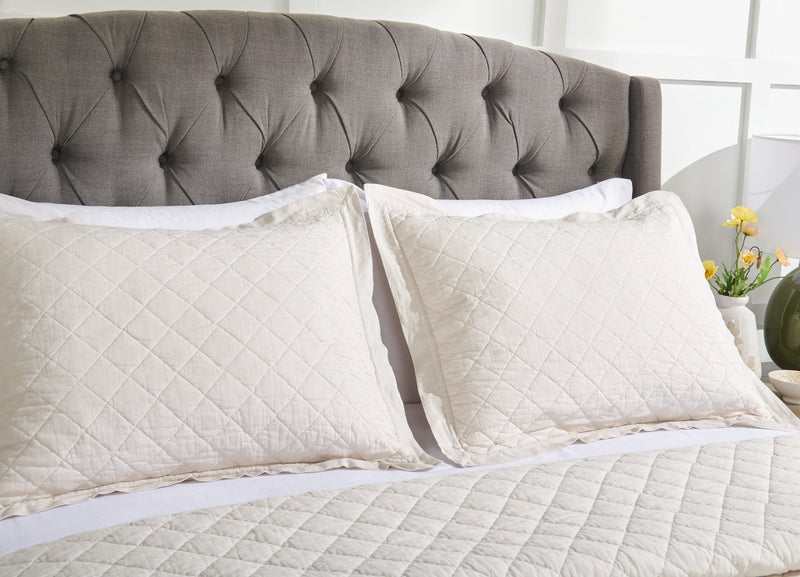 Ensemble de courtepointe Flaxseed Cove 3 pièces pour grand lit - lin naturel