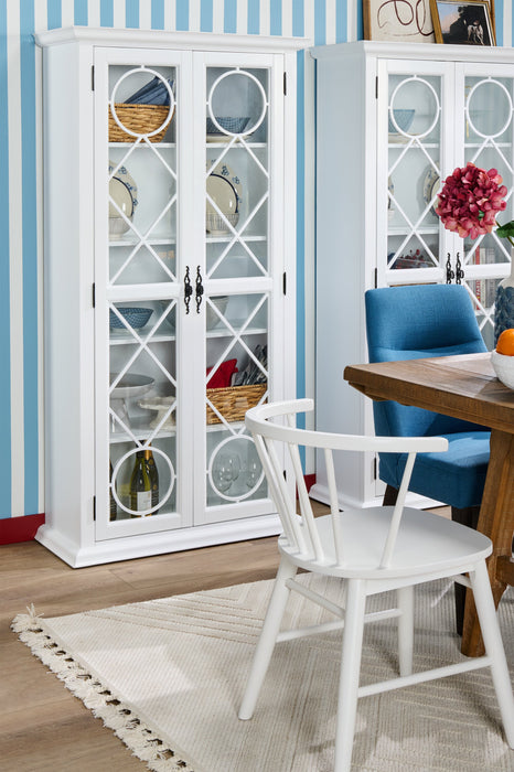 Armoire vitrée Frances de 36 po avec portes en verre - blanche