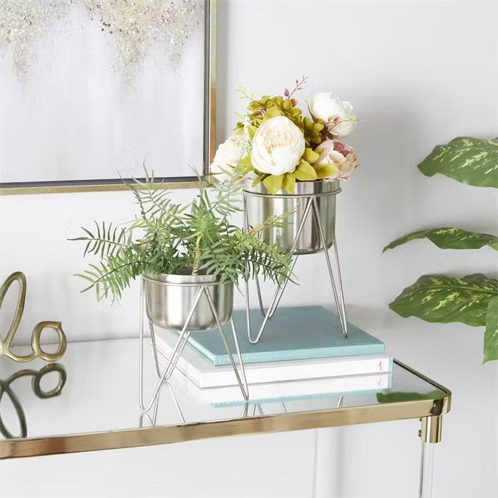 Cache-pot de 7 po en métal - ensemble de 2