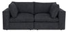 Causeuse modulaire Fusion de 83,46 po en tissu de chenille gris anthracite avec coussins de dossier amovibles en duvet et plumes 