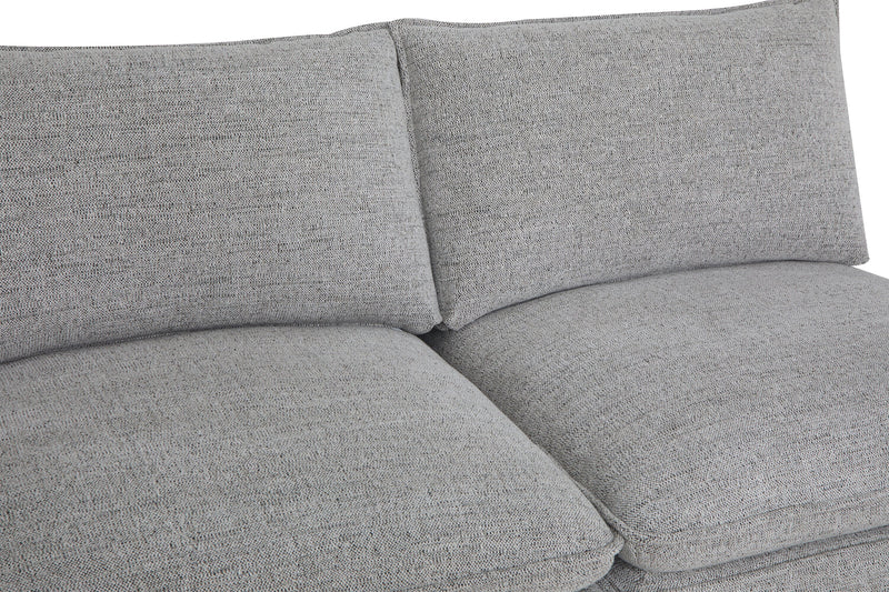 Sofa sectionnel modulaire Fusion 4 pièces en tissu de chenille gris argenté avec coussins de dossier amovibles en duvet et plumes