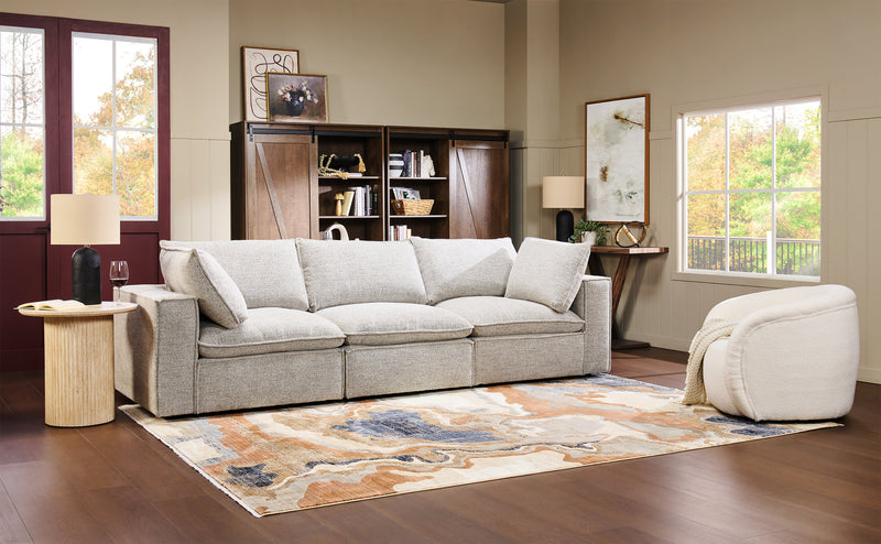 Table de bout ronde Sullivan de 23,6 po avec dessus en pierre frittée - travertin beige
