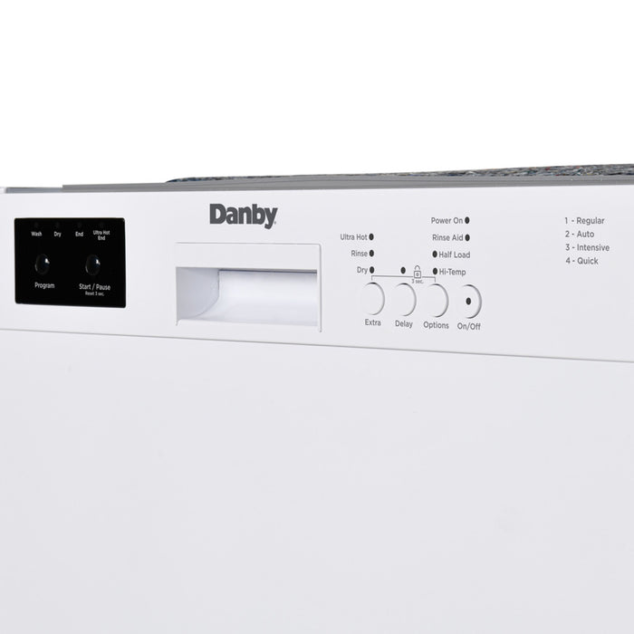 Lave-vaisselle encastré Danby de 24 po - blanc - DDW2400EW