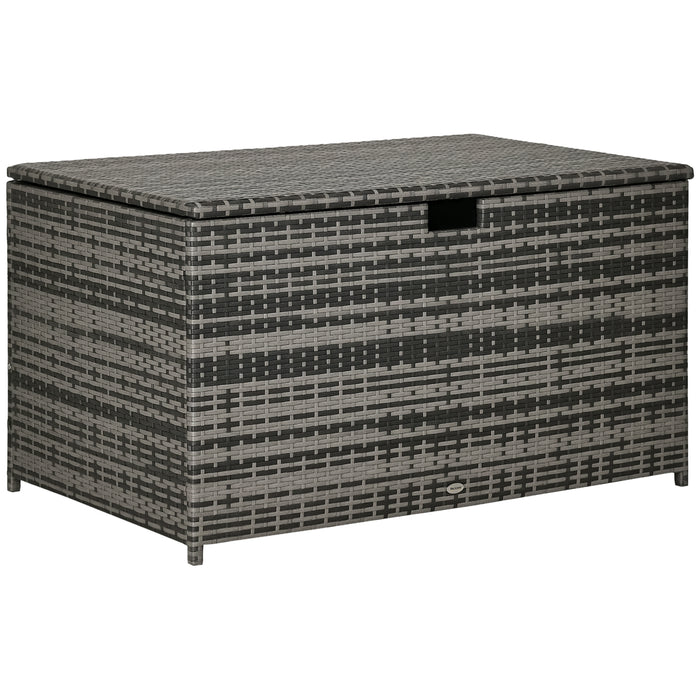 Outsunny Coffre De Terrasse, Poignee, Doublure Interieure Etanche, Gris