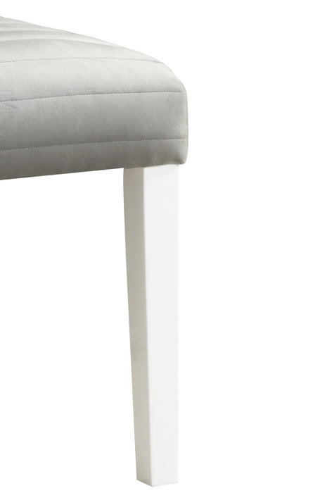 Chaise de salle à manger Garbo en tissu de velours et en bois - grise