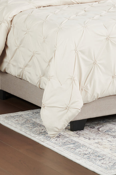 Ensemble d'édredon Gardenia Wynd 3 pièces écru pour lit double ou grand lit