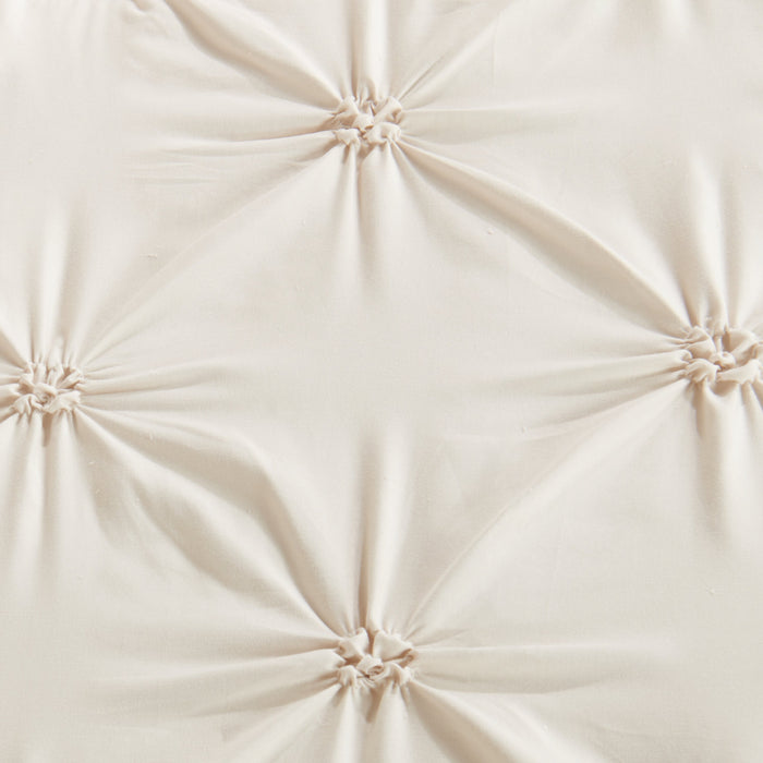 Ensemble d'édredon Gardenia Wynd 3 pièces écru pour lit double ou grand lit