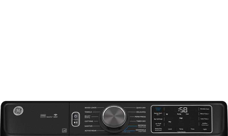 Laveuse à chargement frontal de 5,8 pi3 et sécheuse électrique de 7,8 pi3 de GE avec vapeur et Wi-Fi intégré
